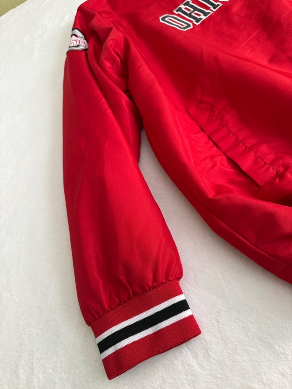Ohio State Red Pullover Windbreaker Sweatshirt - Picture 9 of 9